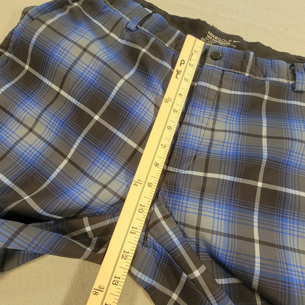 Nike Golf Tour Performance Dri-FIT Plaid Pants Mens 38x32 Blue Gray Tartan Check - Picture 6 of 10